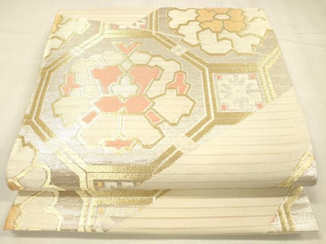 平和屋着物＊夏物 西陣 川島織物 六通柄 本袋帯 蜀江文 金銀糸 正絹 逸品 DABC8644cm
