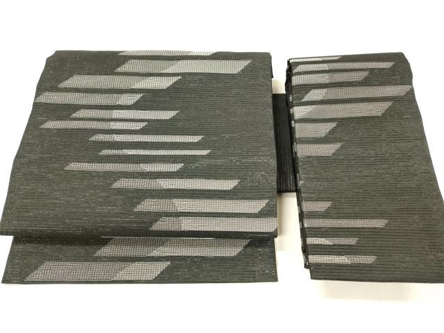 平和屋着物＊夏物 つけ帯 横段文 黒地 DABC8649cm