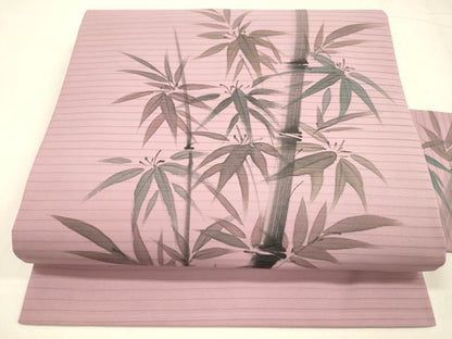 平和屋着物＊夏物 九寸名古屋帯 手描き 笹竹文 DABC8650cm