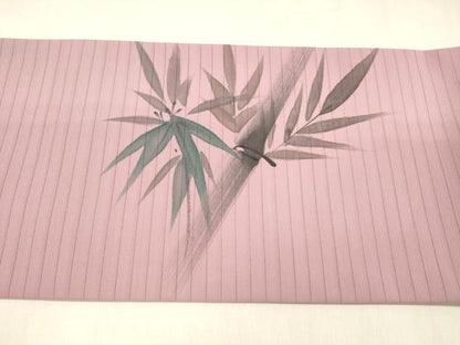 平和屋着物＊夏物 九寸名古屋帯 手描き 笹竹文 DABC8650cm