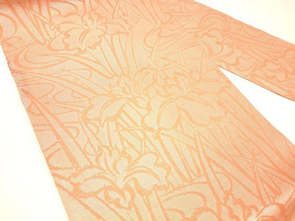 平和屋着物＊夏物 九寸名古屋帯 流水杜若 正絹 逸品 DABC8654cm