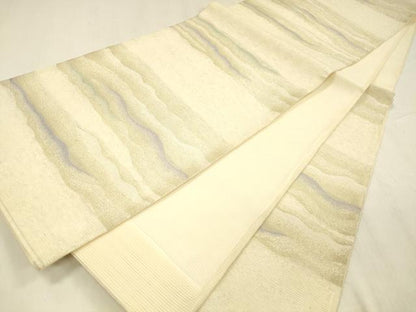 平和屋着物＊夏物 六通柄袋帯 流水文 金銀糸 正絹 逸品 DABC8658cm