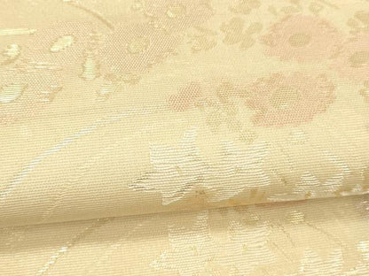 平和屋着物＊夏物 六通柄袋帯 草花文 金糸 正絹 逸品 DABC8659cm