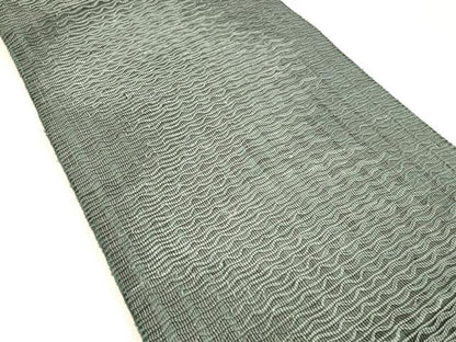 平和屋着物＊夏物 八寸名古屋帯 よろけ縞 正絹 逸品 DABC8661cm