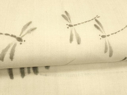 平和屋着物＊夏物 九寸名古屋帯 作家物 手描き 流水蜻蛉草花文 正絹 逸品 DABC8663cm