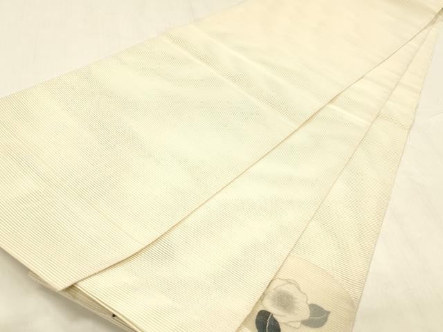 平和屋着物＊夏物 絽綴れ 太鼓柄袋帯 枝花文 金糸 正絹 逸品 DABC8664cm