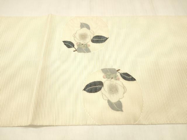 平和屋着物＊夏物 絽綴れ 太鼓柄袋帯 枝花文 金糸 正絹 逸品 DABC8664cm
