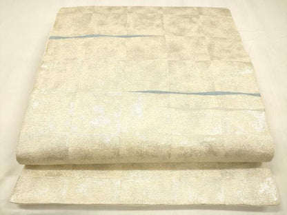 平和屋着物＊夏物 六通柄袋帯 抽象文様 銀糸 引箔 正絹 逸品 DABC8665cm