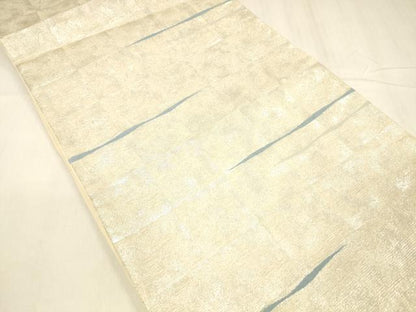 平和屋着物＊夏物 六通柄袋帯 抽象文様 銀糸 引箔 正絹 逸品 DABC8665cm