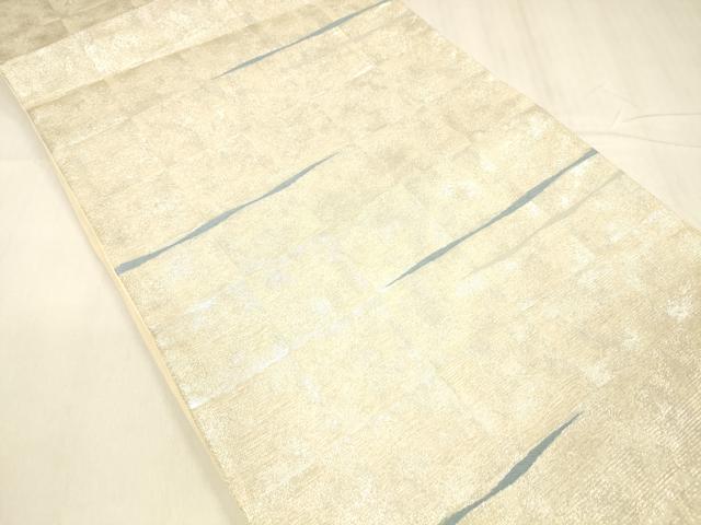 平和屋着物＊夏物 六通柄袋帯 抽象文様 銀糸 引箔 正絹 逸品 DABC8665cm