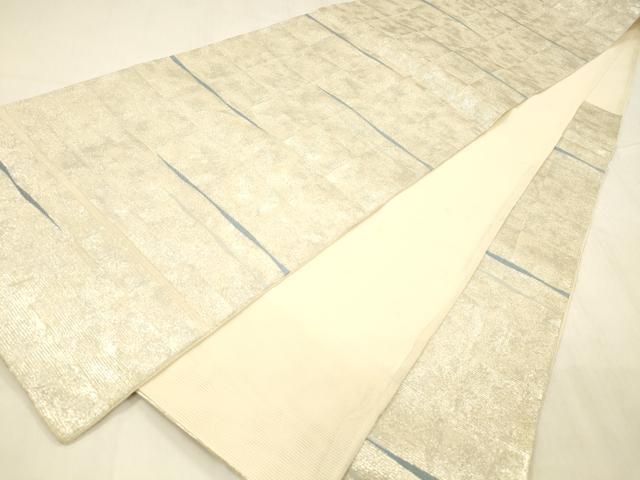 平和屋着物＊夏物 六通柄袋帯 抽象文様 銀糸 引箔 正絹 逸品 DABC8665cm