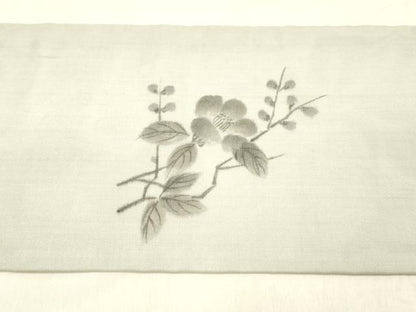 平和屋着物＊夏物 九寸名古屋帯 作家物 手描き 枝椿 正絹 逸品 DABC8667cm