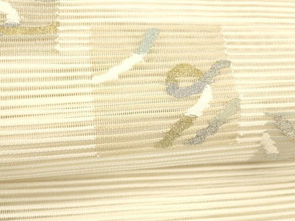平和屋着物＊夏物 絽綴れ 八寸名古屋帯 抽象文様 金銀糸 正絹 逸品 DABC8668cm