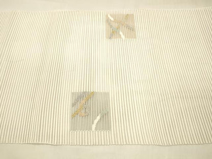 平和屋着物＊夏物 絽綴れ 八寸名古屋帯 抽象文様 金銀糸 正絹 逸品 DABC8668cm