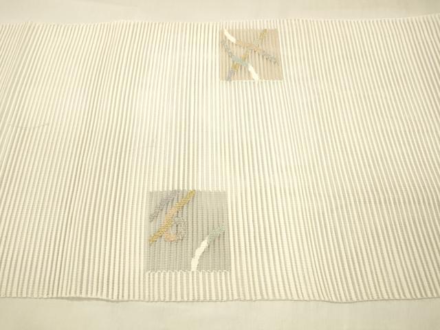平和屋着物＊夏物 絽綴れ 八寸名古屋帯 抽象文様 金銀糸 正絹 逸品 DABC8668cm