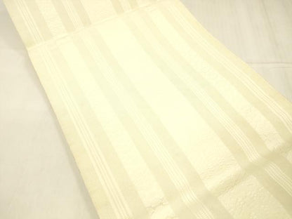 平和屋着物＊夏物 博多織 八寸名古屋帯 紗献上 鳥の子色 DABC8671cm