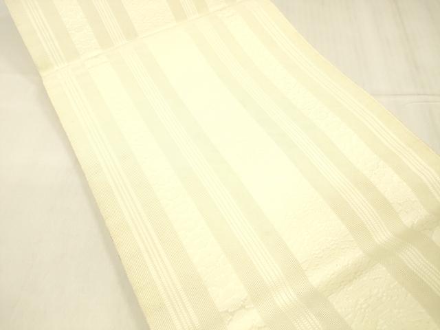 平和屋着物＊夏物 博多織 八寸名古屋帯 紗献上 鳥の子色 DABC8671cm