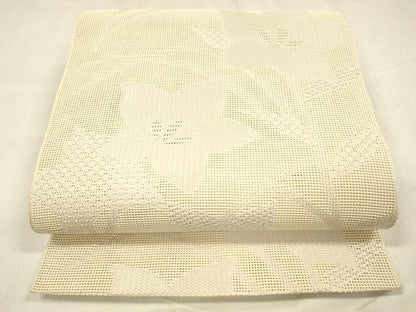 平和屋着物＊夏物 八寸名古屋帯 草花文 正絹 逸品 DABC8674cm