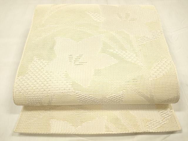 平和屋着物＊夏物 八寸名古屋帯 草花文 正絹 逸品 DABC8674cm