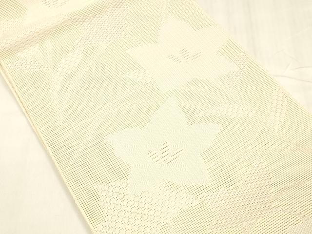 平和屋着物＊夏物 八寸名古屋帯 草花文 正絹 逸品 DABC8674cm