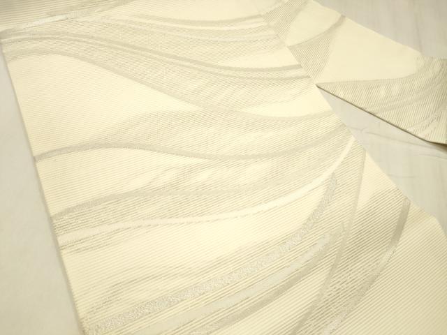 平和屋着物＊夏物 九寸名古屋帯 流水文 銀糸 正絹 逸品 DABC8678cm