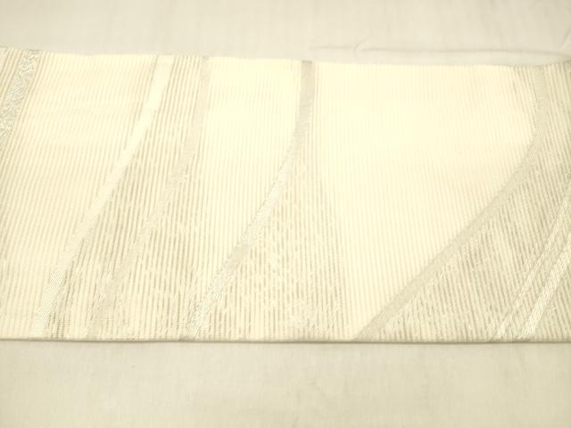 平和屋着物＊夏物 九寸名古屋帯 流水文 銀糸 正絹 逸品 DABC8678cm