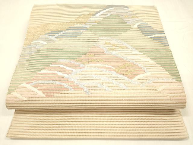 平和屋着物＊夏物 絽綴れ 八寸名古屋帯 流水文 金銀糸 正絹 逸品 DABC8679cm