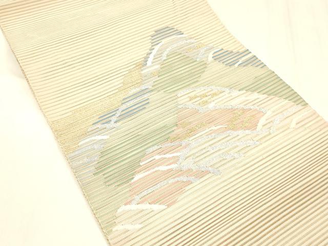 平和屋着物＊夏物 絽綴れ 八寸名古屋帯 流水文 金銀糸 正絹 逸品 DABC8679cm