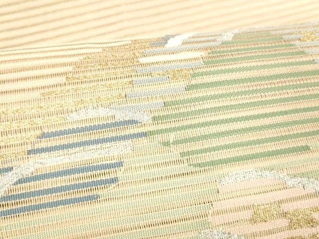 平和屋着物＊夏物 絽綴れ 八寸名古屋帯 流水文 金銀糸 正絹 逸品 DABC8679cm