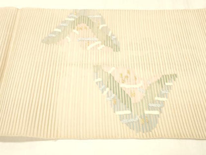 平和屋着物＊夏物 絽綴れ 八寸名古屋帯 流水文 金銀糸 正絹 逸品 DABC8679cm