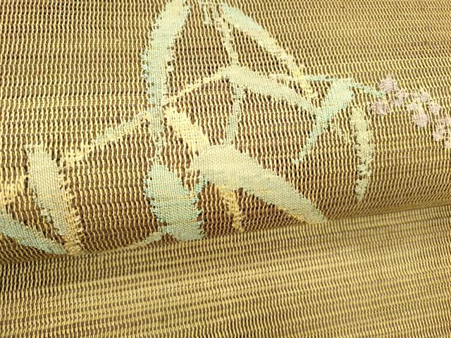 平和屋着物＊夏物 八寸名古屋帯 草葉文 正絹 逸品 DABC8680cm