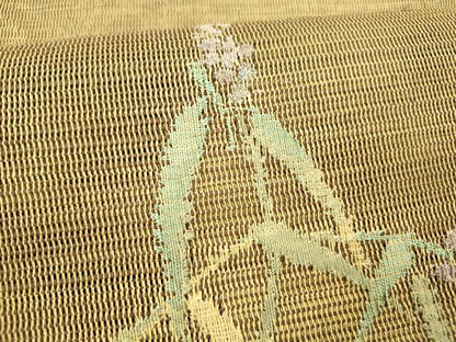 平和屋着物＊夏物 八寸名古屋帯 草葉文 正絹 逸品 DABC8680cm