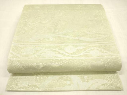 平和屋着物＊夏物 六通柄 本袋帯 横段更紗花文 銀糸 正絹 逸品 DABC8681cm