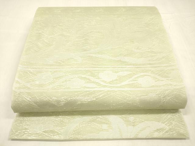 平和屋着物＊夏物 六通柄 本袋帯 横段更紗花文 銀糸 正絹 逸品 DABC8681cm