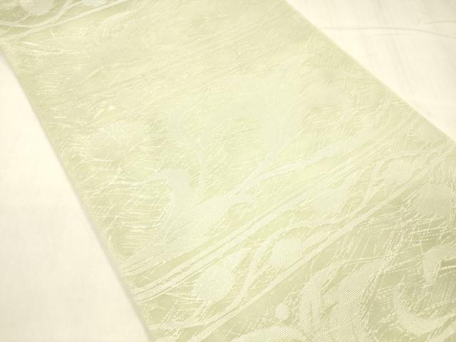 平和屋着物＊夏物 六通柄 本袋帯 横段更紗花文 銀糸 正絹 逸品 DABC8681cm