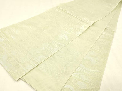 平和屋着物＊夏物 六通柄 本袋帯 横段更紗花文 銀糸 正絹 逸品 DABC8681cm