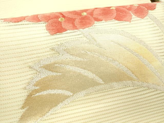 平和屋着物＊夏物 九寸名古屋帯 唐織 紫陽花 金銀糸 正絹 逸品 DABC8682cm