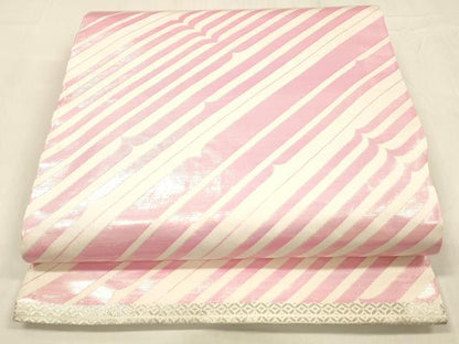 平和屋着物▼丸帯　抽象文様　正絹　逸品　DABC8686cm