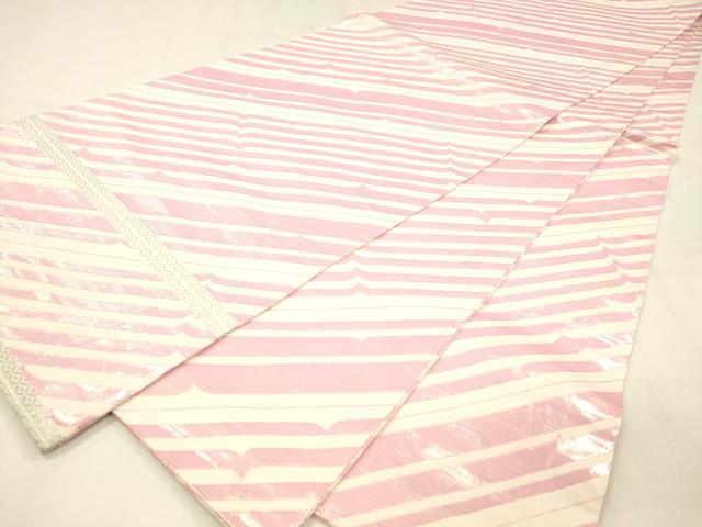 平和屋着物▼丸帯　抽象文様　正絹　逸品　DABC8686cm