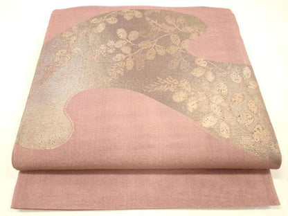 平和屋着物＊夏物　太鼓柄　本袋帯　草葉文　金糸　正絹　逸品　DABC8688cm