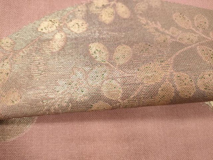 平和屋着物＊夏物　太鼓柄　本袋帯　草葉文　金糸　正絹　逸品　DABC8688cm
