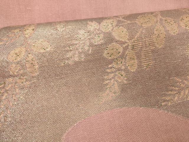 平和屋着物＊夏物　太鼓柄　本袋帯　草葉文　金糸　正絹　逸品　DABC8688cm