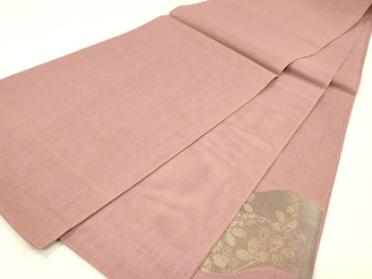 平和屋着物＊夏物　太鼓柄　本袋帯　草葉文　金糸　正絹　逸品　DABC8688cm