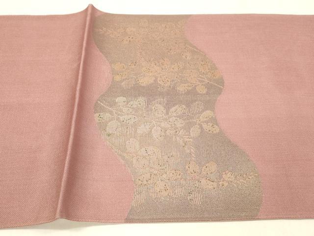 平和屋着物＊夏物　太鼓柄　本袋帯　草葉文　金糸　正絹　逸品　DABC8688cm