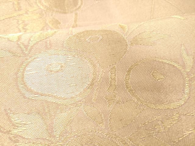 平和屋着物＊夏物 六通柄袋帯 草花文 金銀糸 正絹 逸品 DABC8689cm