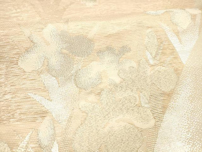 平和屋着物＊夏物 六通柄袋帯 杜若 銀糸 正絹 逸品 DABC8692cm
