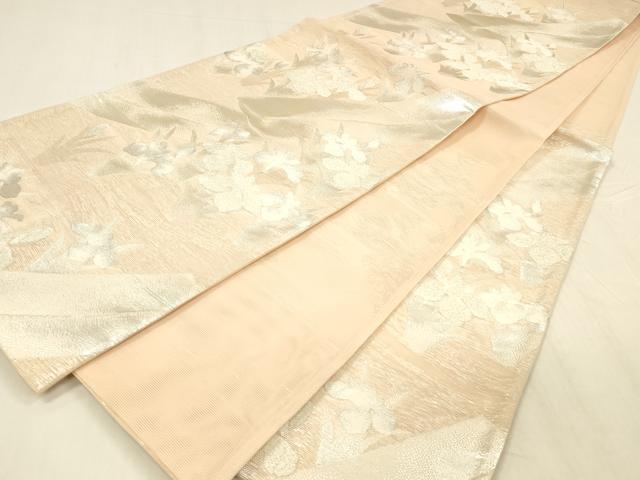 平和屋着物＊夏物 六通柄袋帯 杜若 銀糸 正絹 逸品 DABC8692cm