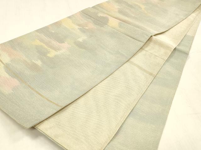 平和屋着物＊夏物 六通柄袋帯 霞文 銀糸 正絹 逸品 DABC8698cm