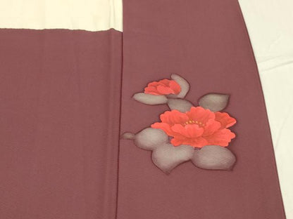 平和屋着物■訪問着 草花文 正絹 逸品 DABC8701cm