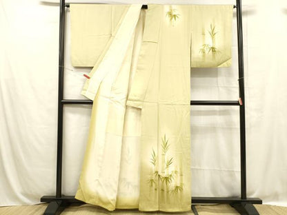 平和屋着物■訪問着 笹竹文 暈し染め 正絹 逸品 DABC8704cm